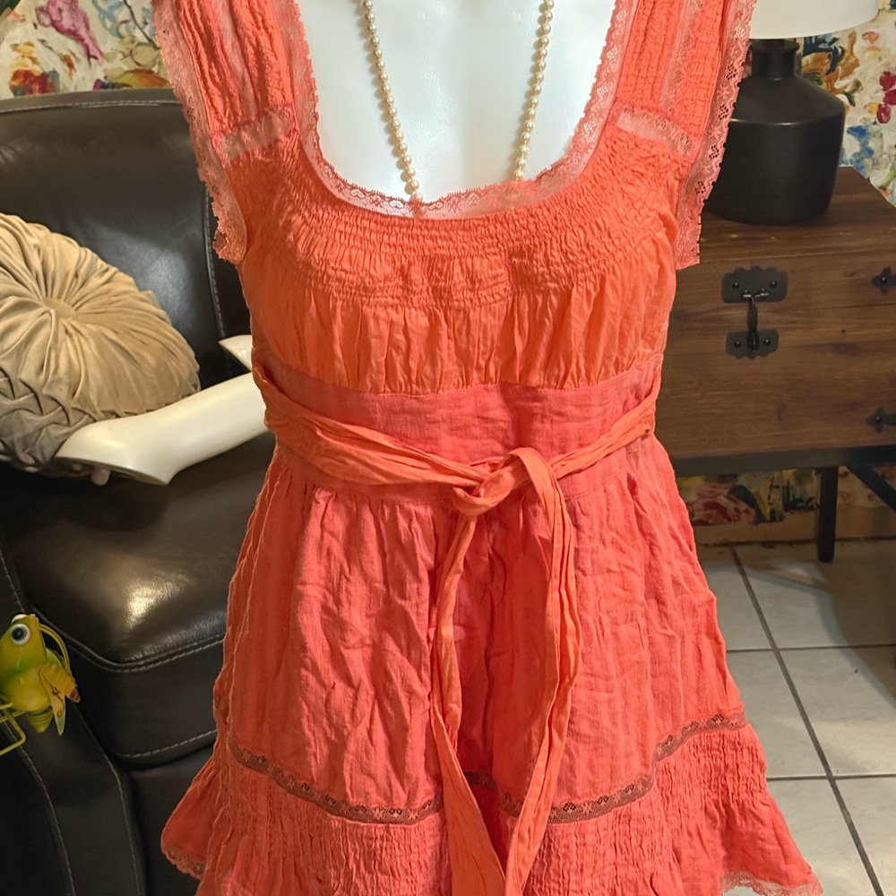 We The Free Coral Mini Dress